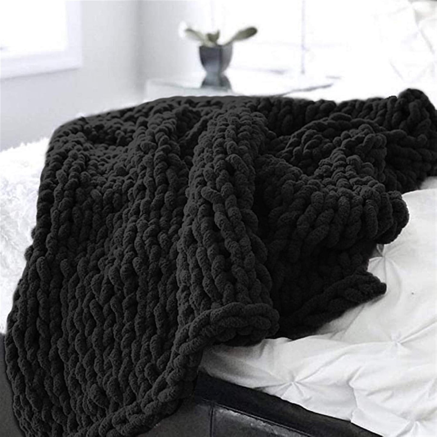 Black Handmade Chunky Knit