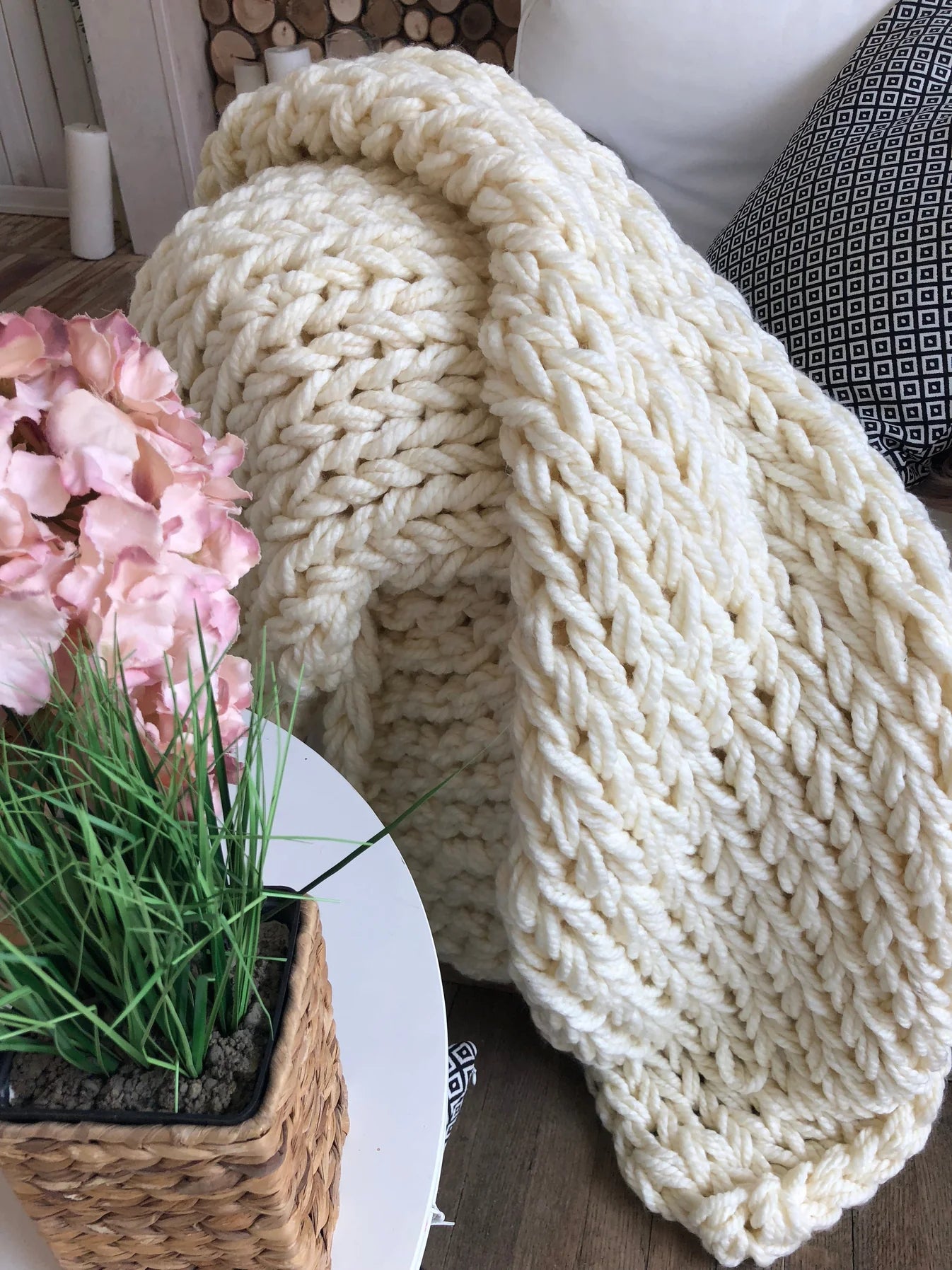 White Handmade Chunky Knit
