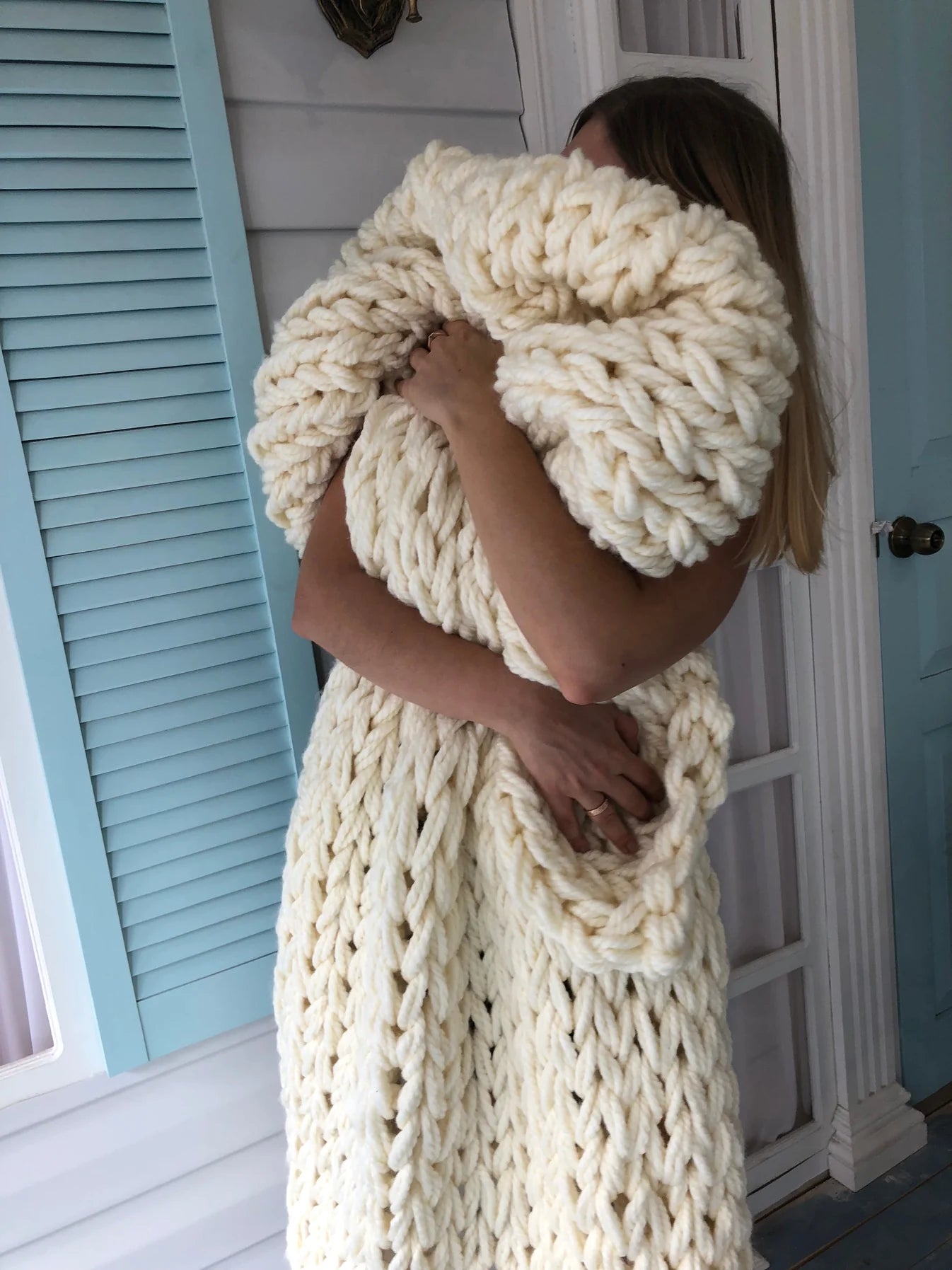 White Handmade Chunky Knit