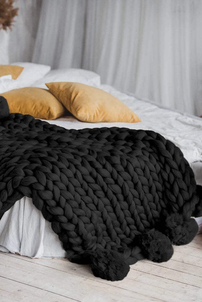 Black Handmade Chunky Knit