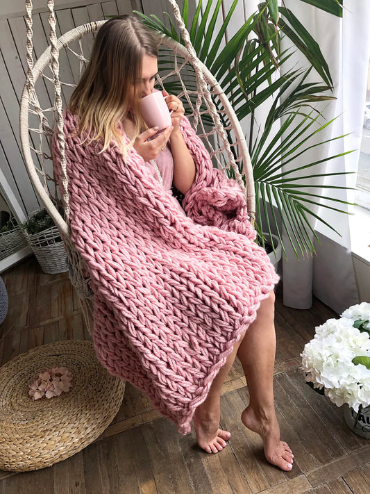 Pink Handmade Chunky Knit