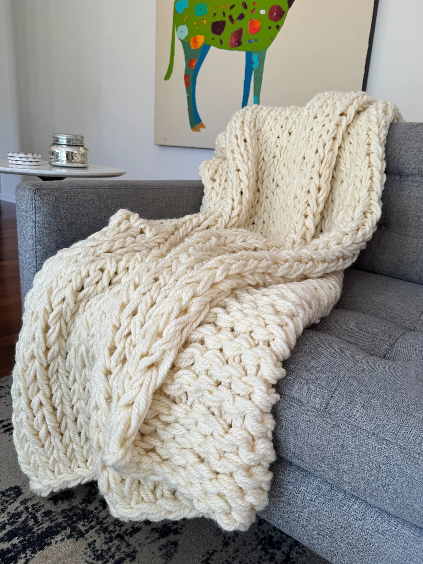 White Handmade Chunky Knit
